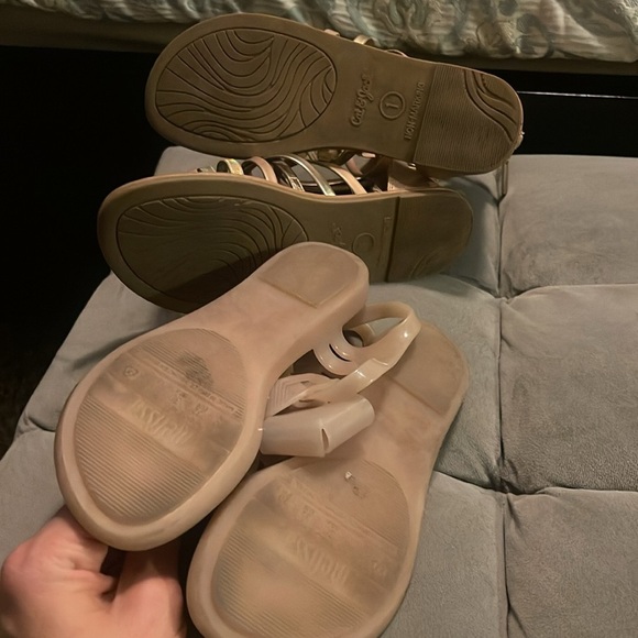 Mel Dreamed by Melissa  Strappy Sandals - Cream and Gold - Picture 8 of 11